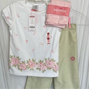 NWT Vintage Gymboree Easter 2006 Garden Bloom size 5 top bike shorts ankle pants